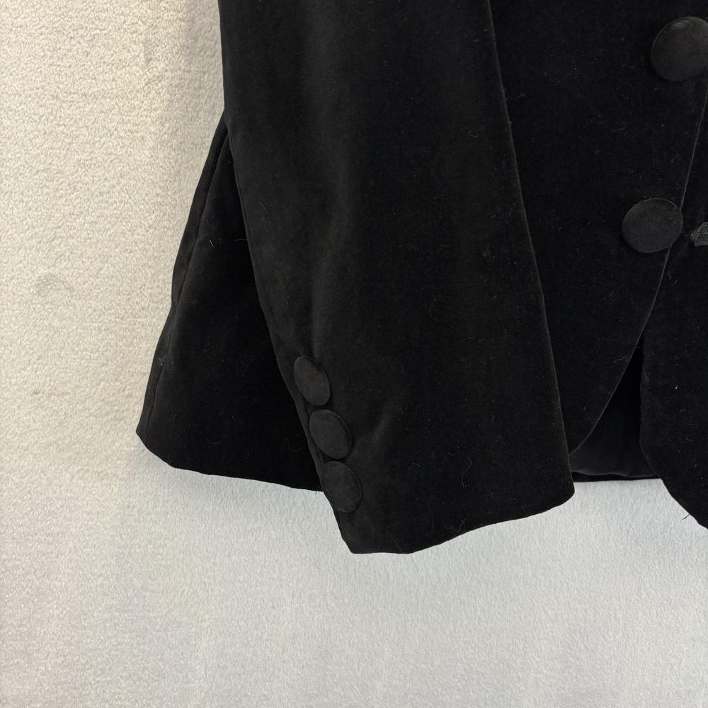 Vintage Newport‎ News Velvet Blazer Jacket Womens 16 Black Steampunk Military XL - Picture 6 of 14